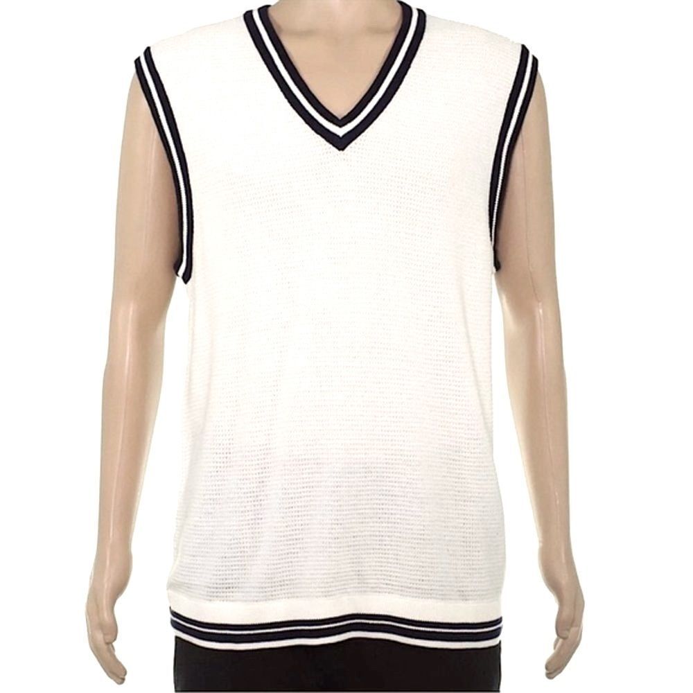 AMERICAN APPAREL Knit Vest White & Blue Stripe Unisex Size XS